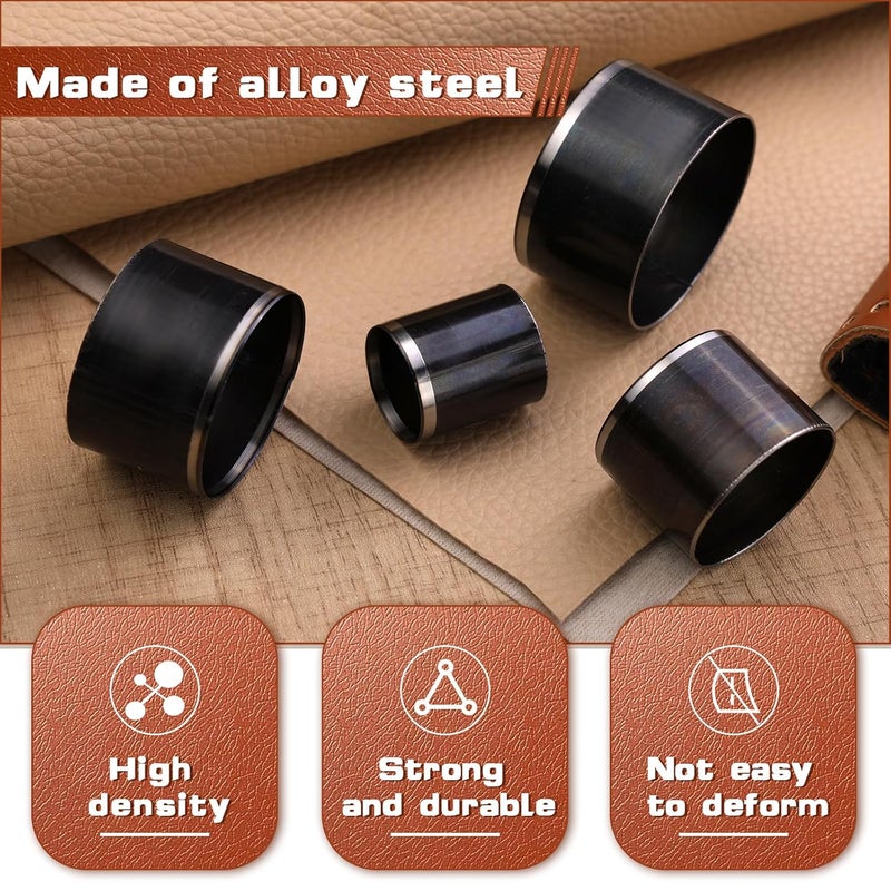 Yizzvb 8 Pcs Leather Circle Cutter Tool Set, Leather Punch Tool, High Carbon Steel Round Craft Punching Tools for DIY Craft, Punching Die Set, 8 Sizes 20 25 30 35 40 45 50 55mm - Image 3